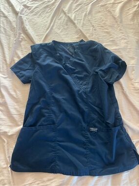Cherokee Navy Blue V-neck Scrub Top